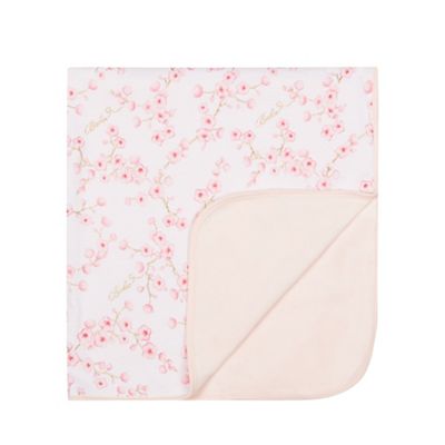 Baby girls' white blossom print blanket